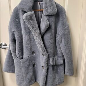 Free People Charcoal Teddy Jacket